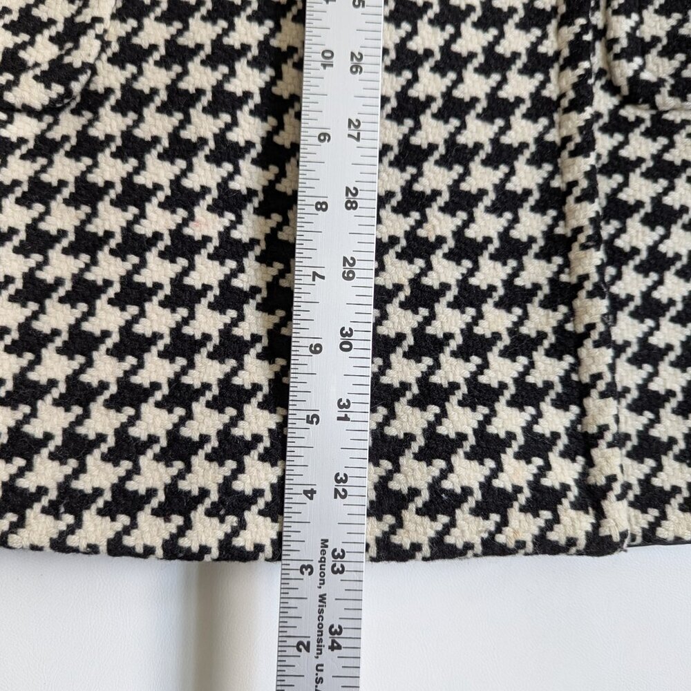 Michael Kors Women's Wool Coat Size 4 Black & White Trench Coat - Picture 11 of 13